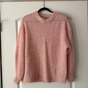 Everlane Alpaca Cocoon Crewneck Sweater in Light Pink